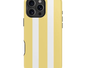 Yellow Striped iPhone Case – Mag Safe Compatible, Retro Pattern Style