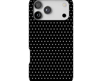 Black Polka Dot iPhone Case – Mag Safe Compatible, Chic phone case