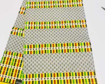 African Fabric/Kente Fabric/Kente African Fabric/Crafts/African Clothing/ Ankara / Kente Dress/Mali Kente Fabric Wax Sold per Yard