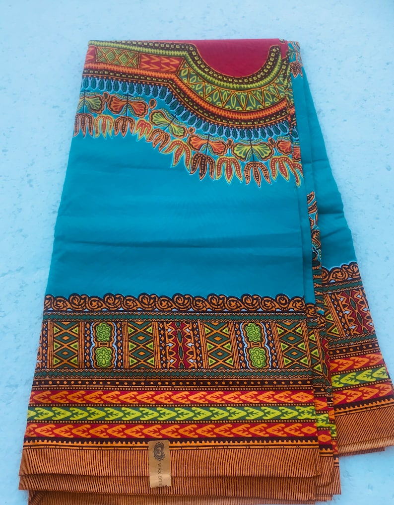 African Fabric/Dashiki Print/Cotton Fabric/Breathable/Masks/ African Clothing/ Dashiki Print Sold by Half a , Big Panel image 5