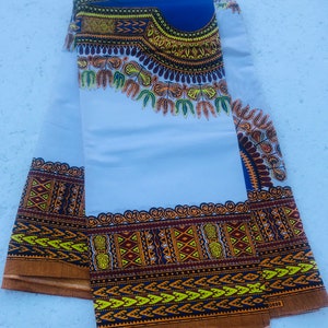 Tissu africain / Impression Dashiki / Tissu en coton / Respirant / Masques / Vêtements africains / Impression Dashiki vendu par half a , Big Panel