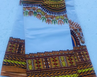 Tissu africain / Impression Dashiki / Tissu en coton / Respirant / Masques / Vêtements africains / Impression Dashiki vendu par half a , Big Panel