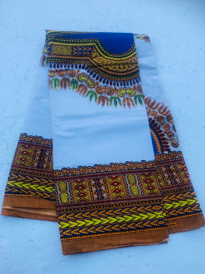 African Fabric/Dashiki Print/Cotton Fabric/Breathable/Masks/ African Clothing/ Dashiki Print Sold by Half a , Big Panel image 1
