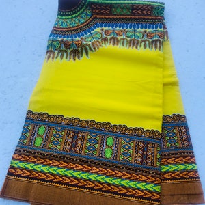 African Fabric/Dashiki Print/Cotton Fabric/Breathable/Masks/ African Clothing/ Dashiki Print Sold by Half a , Big Panel image 2