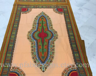 African Fabric sold per yard/African Clothing/Dashiki dress/Dashiki Men /Ankara /Dashiki fabric/Dashiki Large design sold per half a panel