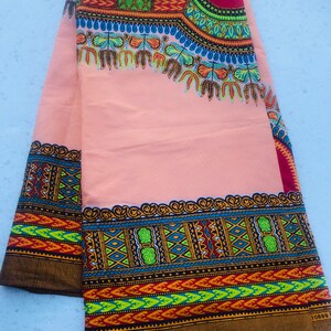African Fabric/Dashiki Print/Cotton Fabric/Breathable/Masks/ African Clothing/ Dashiki Print Sold by Half a , Big Panel image 3