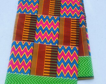African Fabric Breathable Soft Kente/ Cotton/ Masks/Clothing/Crafts/Sewing/ Kente Fabric Sold per yard