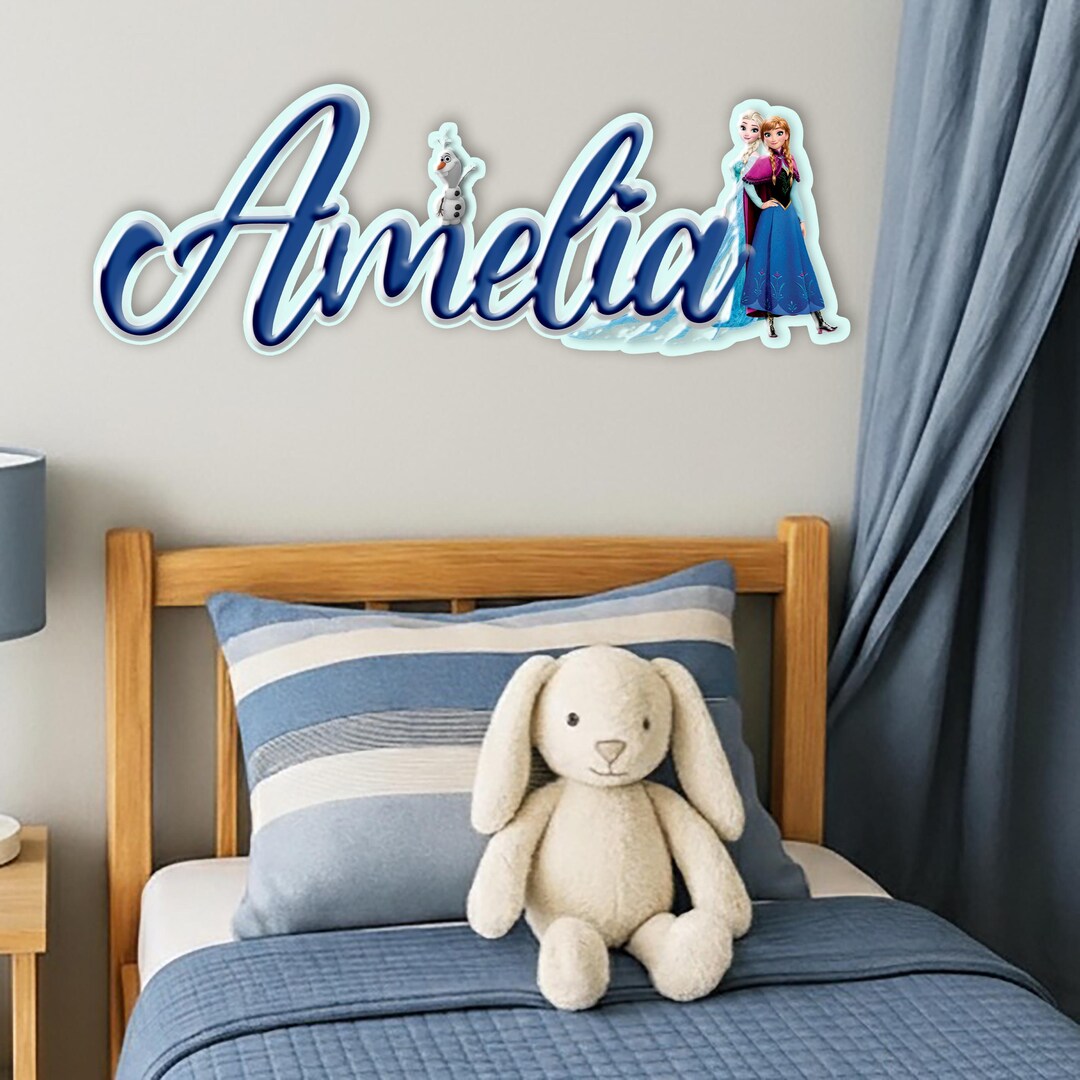 Frozan Name Custom Wooden Frozen Name Sign, Kids Nursery Decor - Etsy