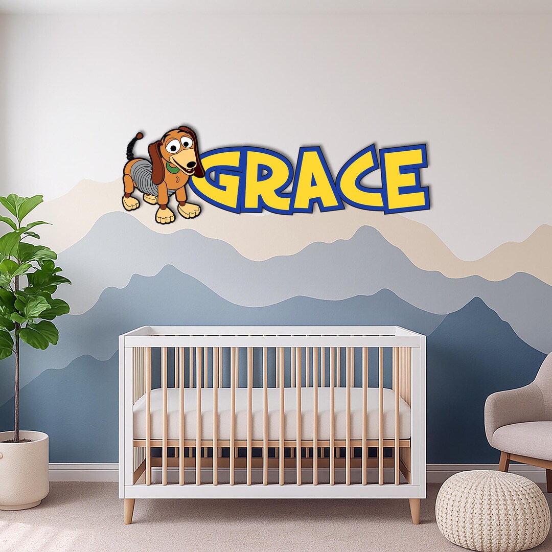 Personalized Toy Story Slinky Dog Wooden Name Sign for Kids Room ...