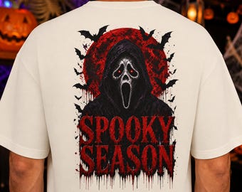 SPOOKY SEASON Halloween Shirt, Scary Ghost Graphic Tee, Horror Halloween Gift
