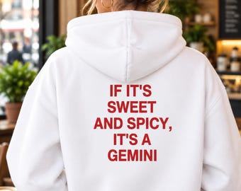 If It's Sweet and Spicy It's a Gemini Hoodie, Funny Zodiac Gift