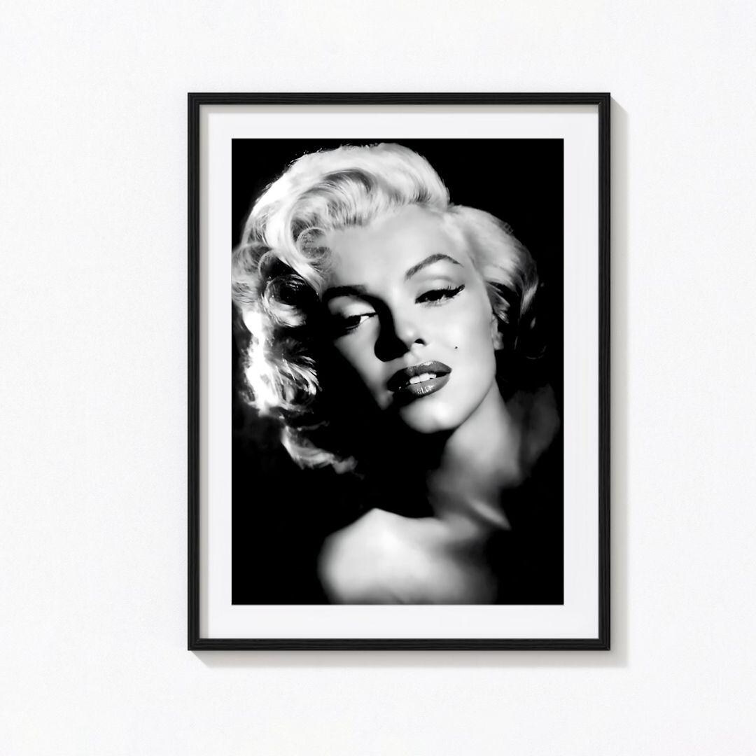 Marilyn Monroe Poster, Portrait, Fashion Poster, Black and White Wall ...
