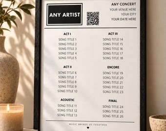 Personalised Concert Setlist Poster, Gig Memory Wall Art