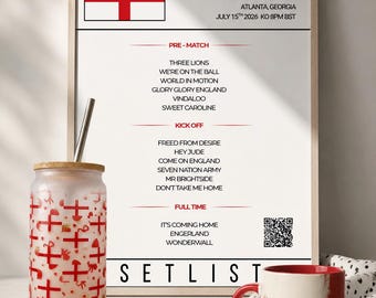 Personalised Football Match Setlist Print | Custom Concert Style Poster (A4/A3)