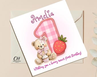 Personalised 1-10 Girls Birthday Card - Real Foil Finish
