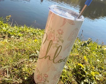 Personalised Pastel Bow Name Tumbler - 20oz