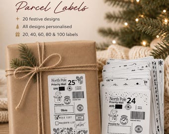 Personalised Christmas Parcel Labels | North Pole Gift Labels | 20 Designs