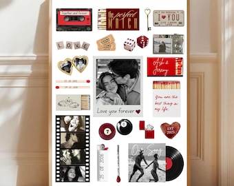 Matchbook Poster Template | Custom Matchbook Art | Matchbox Custom Canva Wall Art | Couple Memory Gift | Anniversary Gift For Boyfriend |