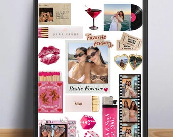 Bestfriend Matchbook Poster Custom Matchbox Template Canva Bestie Print DIY Wall Art Bridal Shower Gift Bestfriend Birthday Gift For Her