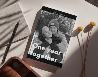 Couple Photobook Template Canva | Editable Couple Memorybook | Personalised 1 Year Anniversary Gift For Boyfriend | Custom Couple Album |