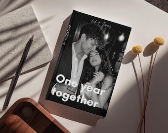 Álbum de fotos para parejas en Canva / Plantilla editable para álbum de fotos de parejas / Regalo personalizado de primer aniversario para novio / Álbum de pareja personalizado /