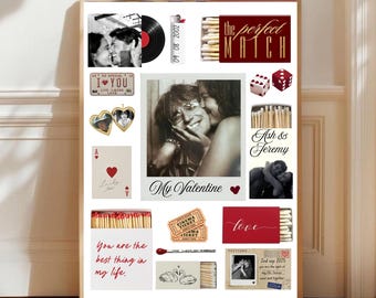 Plantilla de caja de cerillas / Póster artístico de caja de cerillas / Regalo de aniversario personalizado imprimible en Canva para novio / Arte de pared DIY para parejas conmemorativas /