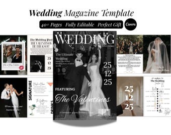 Wedding Magazine Template | Editable Wedding Program | Personalised Canva Wedding Magazine | Wedding Booklet | Editable Wedding Photobook |