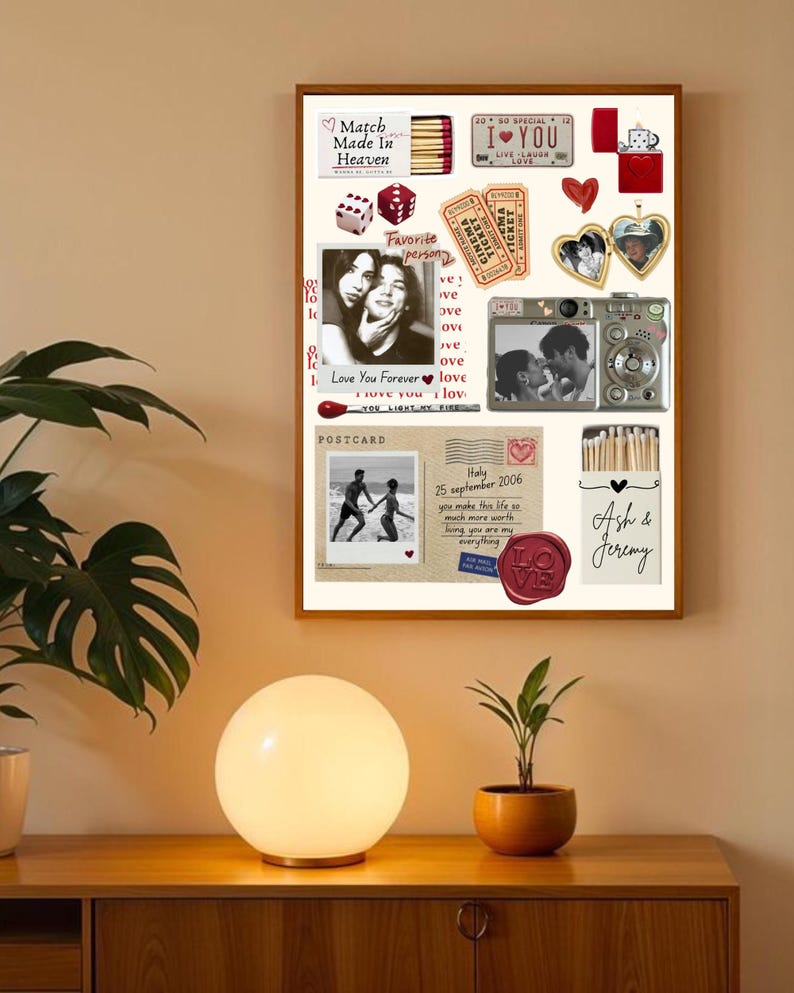 Plantilla de póster de caja de cerillas / Arte editable de caja de cerillas / Regalo imprimible para novio / Decoración de pared para pareja en aniversario / Regalo personalizado para recuerdo de pareja imagen 5