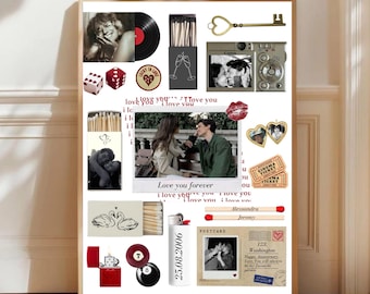 Modello di poster per scatole di fiammiferi, stampe artistiche personalizzate per scatole di fiammiferi, regalo di anniversario per San Valentino per il fidanzato, arte murale fai da te, regalo di coppia, ricordo