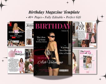 Benutzerdefinierte Geburtstag Magazin Vorlage Geburtstagsgeschenk für Bestfriend Canva Bearbeitbares Magazin Bestie Memory Geschenk