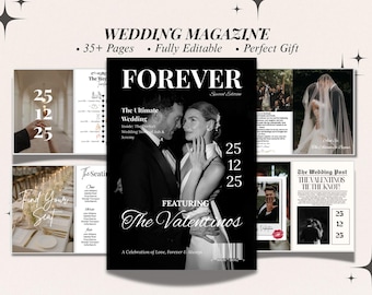Wedding Magazine Template Wedding Day Program Wedding Booklet Editable Wedding Journal Canva Wedding Itinerary Engagement Gift For Husband