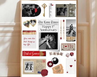 Plantilla de póster de caja de cerillas, arte de caja de cerillas personalizado, imprimible, arte de pared de aniversario, regalo para novio, impresión artística de caja de cerillas en lienzo DIY