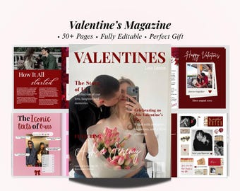 Valentine Magazine Template Couple Magazine Printable Love Magazine For Boyfriend Editable Couple Memory Gift Anniversary Gift