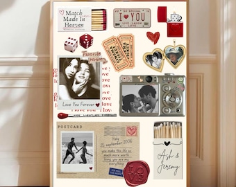 Plantilla de caja de cerillas en Canva / Arte de caja de cerillas / Regalo imprimible para novio / Arte de pared para pareja en aniversario / Regalo personalizado de recuerdo para pareja /