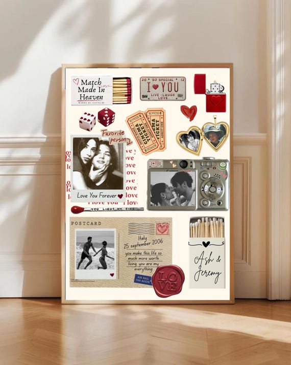 Matchbook Poster Template Matchbox Art Printable Gift For Boyfriend Anniversary Couple Wall Art Custom Couple Memory Gift