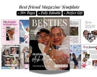 Cutom Friendship Magazine Template | Editable Bestfriend Magazine Canva | Printable Bestfriend Gift Keepsake | Sister Gift |