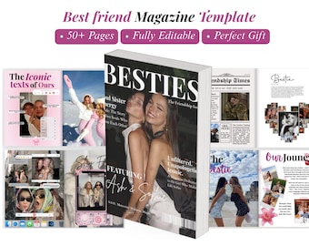 Bestfriend Magazine Template | Best friend Gift | Sister Gift | Canva Printable Magazine For Best Friend Birthday | Friendship Magazine |