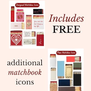 May include: A collection of matchboxes featuring various designs and colors. The set includes boxes with red, pink, black, white, blue, and brown covers, some with text like XOXO, love, and heart graphics, alongside plain colored matchboxes.