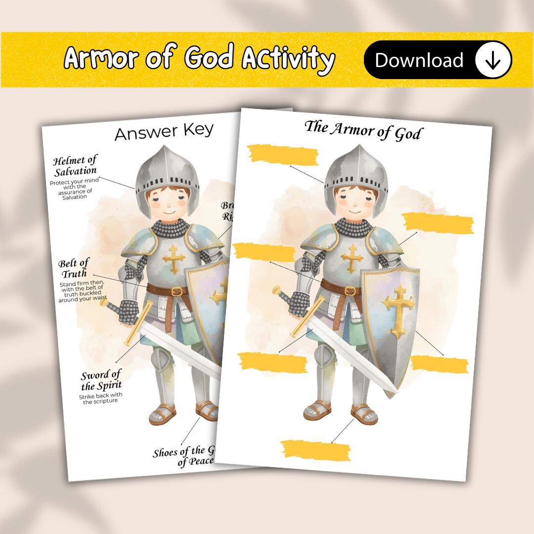 An image of Armor of God activity pages