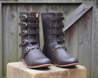 Medieval Leather Boot , Ren Faire Costume , LARP, Pirate Cosplay
