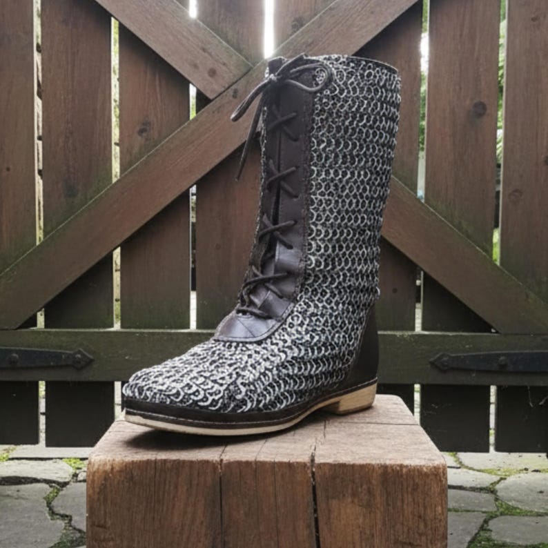 Stainless Steel Chainmail Boot | Viking Armor Footwear LARP Reenactment ...