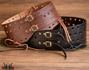 Medieval Leather Belt - Hold Padded Chausses For Ren-faire & HMB Event