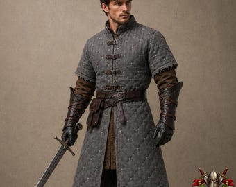 Medieval Quilted Gambeson – Padded LARP Armor