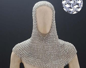 Aluminium Kettenhaube, 9 mm rund genietet, Ren faire Haube