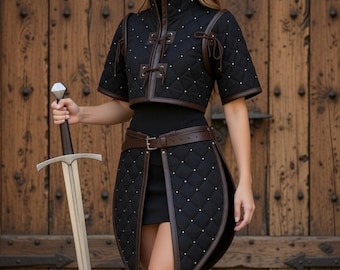 Mittelalterliches Gambeson Kostüm: Mittelalterliche Kleidung für die Larp-Arme von Larp zu Halloween