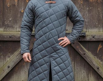 Traje Medieval |  Gambeson renascentista cinza