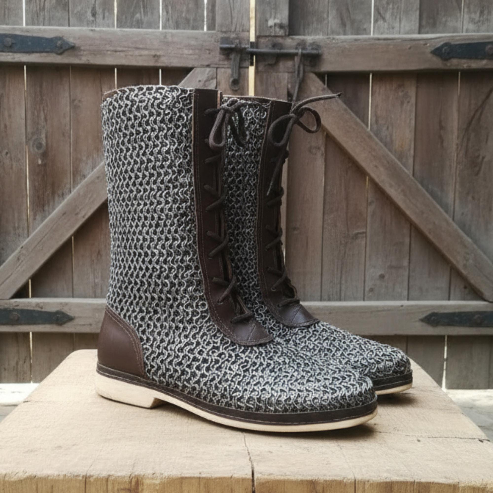 Stainless Steel Chainmail Boot | Viking Armor Footwear LARP Reenactment ...