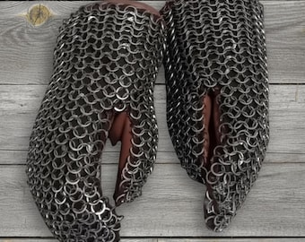 9 mm genietete Stahl Kettenhandschuhe : Ren Faire LARP Kostüm
