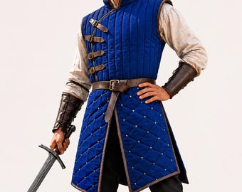 Royal Blue Quilted Gambeson Tunic