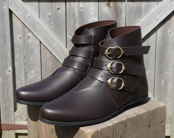 Handmade Roman Leather Boots – Historical Reenactment Footwear, LARP, Cosplay & Renaissance Fair Costume Boots